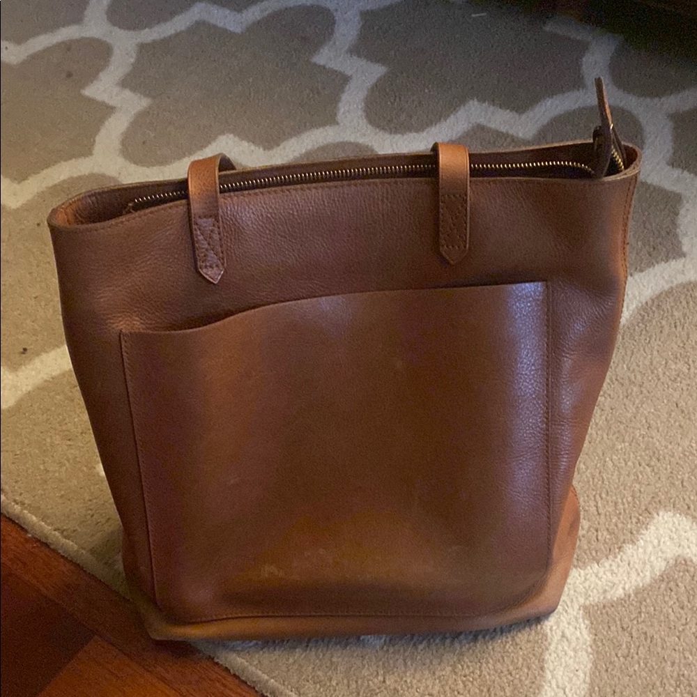 Madewell Brown Leather Tote Bag